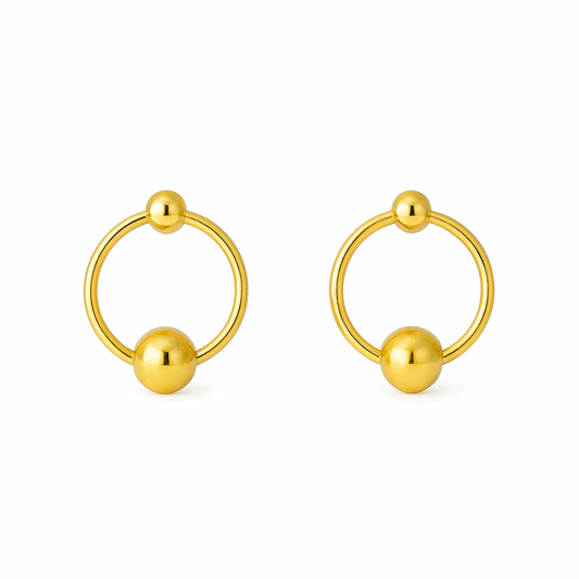 Minimal Circle Stud Hoop Earrings